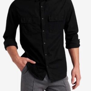 Slim fit denim shirt - button up - black